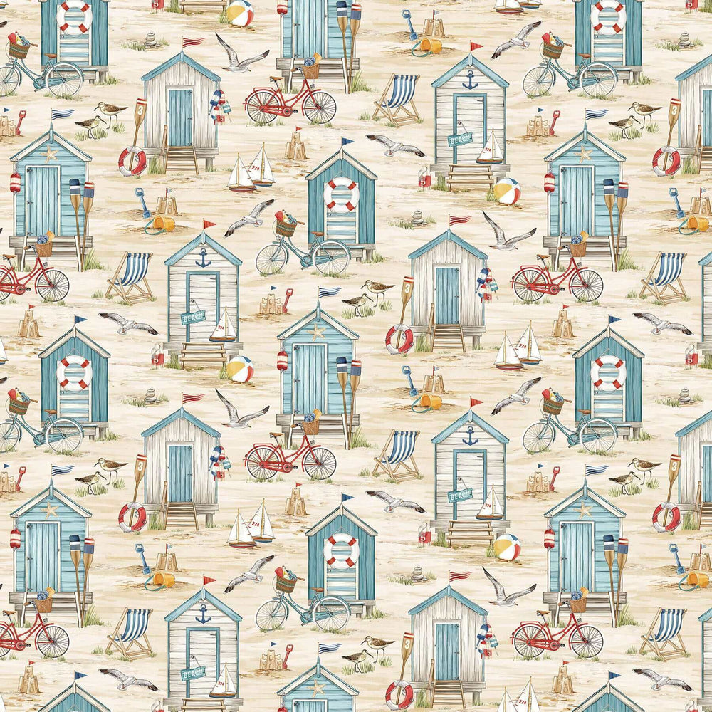 Beach Huts Beach Therapy Quilt Cotton