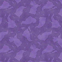 Tonal Gnomes Toss Purple Cotton Fabric