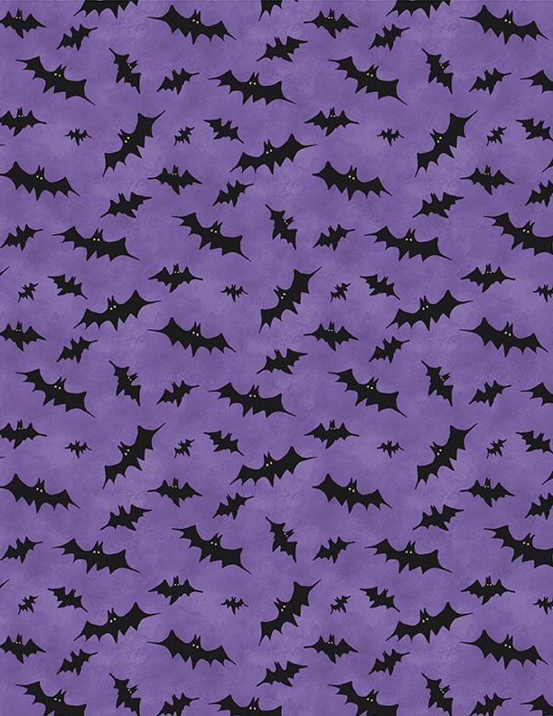 Bats Toss Purple quilt cotton