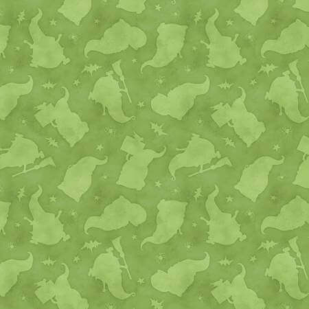 Green Tonal Gnome Toss Cotton Fabric