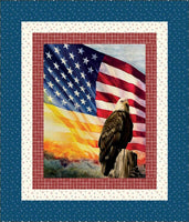 
              American Honor Panel Quilt Kit featuring eagle and American flag design on quilt top.
            