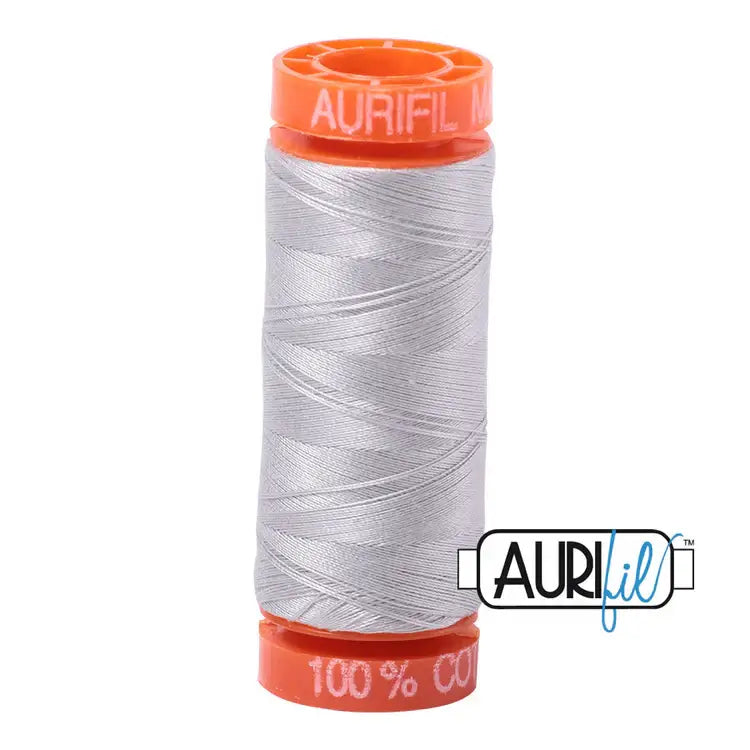 Aurifil Mako 50wt Cotton 220 yd spool - 2615 Aluminium
