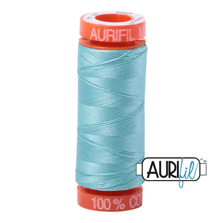 Aurifil Mako 50wt Cotton 220 yd spool - 5006 Light Turquoise