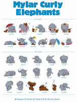 
              Purely Gates Curly Elephants Embroidery Design with CD 35127-54490
            