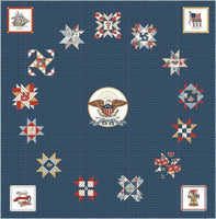
              Independence American Independence BOM Quilt Kit featuring patriotic quilt blocks and an eagle centerpiece.
            