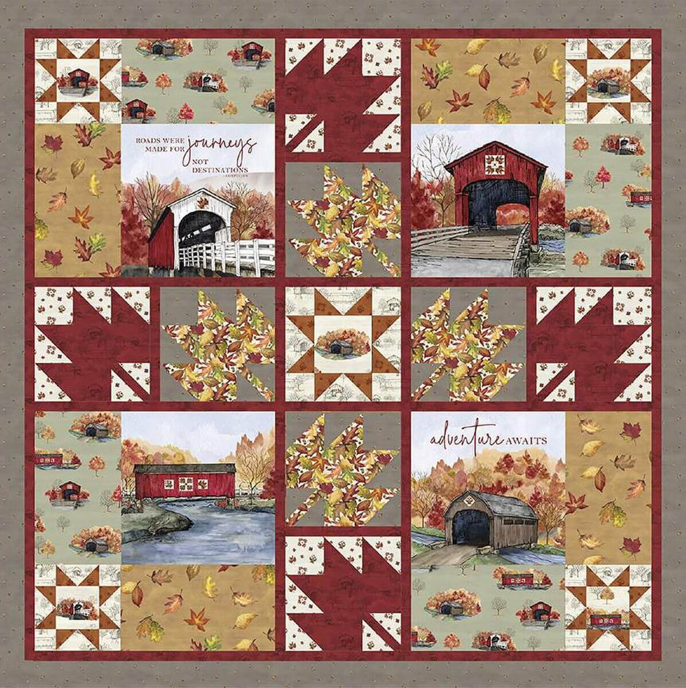 Fall Journeys Quilt Kit - Covered Bridges