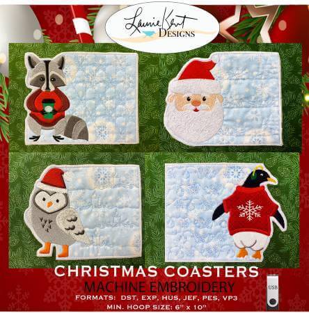 Christmas Coasters Embroidery USB