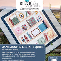 Machine Embroidery Jane Austen Library Quilt