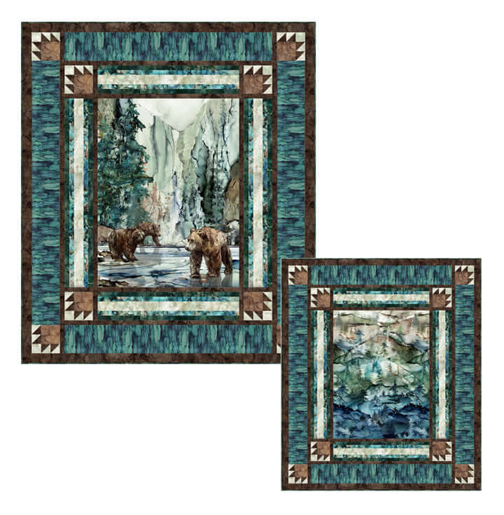 Northern Tracks With bear panel quilt kit