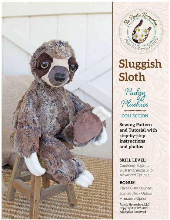 Sluggish Sloth Stuffed Animal Plushie Pattern