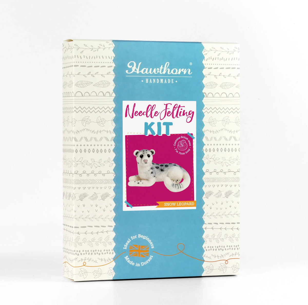 Snow Leopard Needle Felting Kit - DIY Craft
