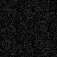 Spider Webs Black Cotton Fabric