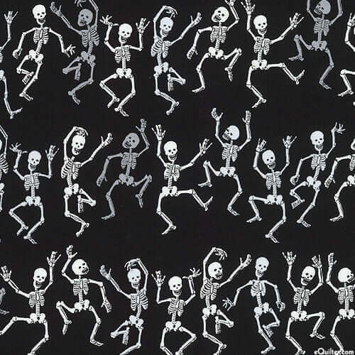 Dancing Skeleton Stripe quilt cotton
