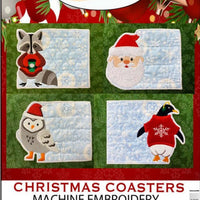 Christmas Coasters Machine Embroidery USB