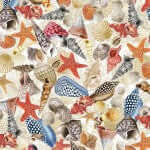 under the sea-seashells bisque Quilt Cotton