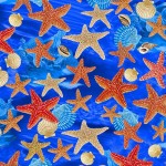 starry fish cobalt quilt cotton