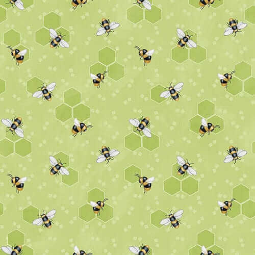 Bee You! Green Quilt Cotton