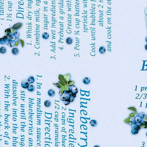 Blueberry Desserts Blue Quilt Cotton