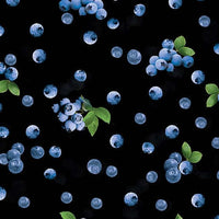 Sweet Blueberries Black Quilt Cotton