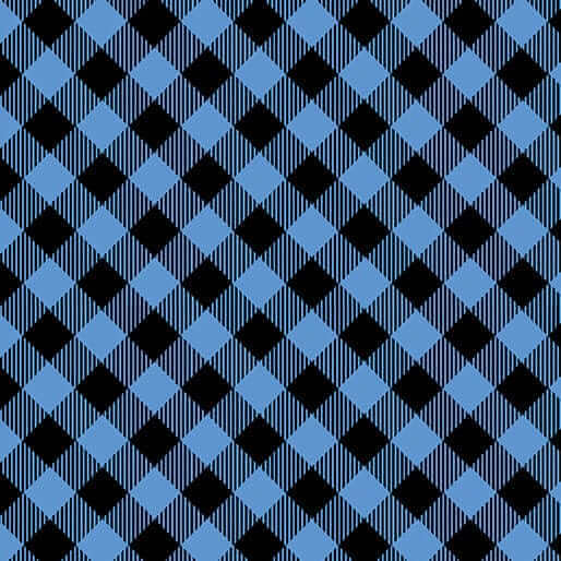 Blueberry Hill Gingham Blue Black Quilt Cotton