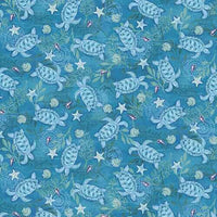 Sea Turtles - Dark Blue Quilt Cotton