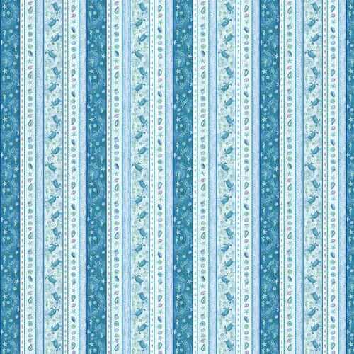 Novelty Stripe - Blue Quilt Cotton