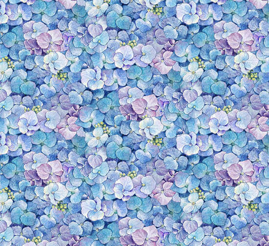Fancy Tea Hydrangea Petals Blue Cotton