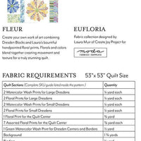 Fleur Quilt Kit Eufloria Collection Size 53" x 53"