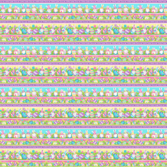 Hoppy Easter Gnomies - Novelty Gnomie Stripe - Multi