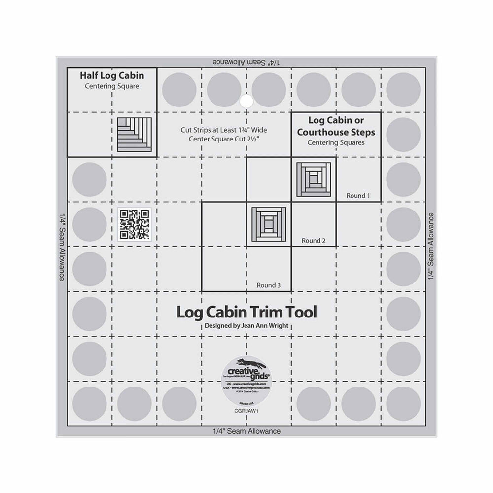 Log Cabin Trim Tool for 8in Finished Blocks Quilt Ruler - Creative Grids