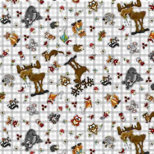 Critters Tossed Allover S'more Fun Quilt Cotton