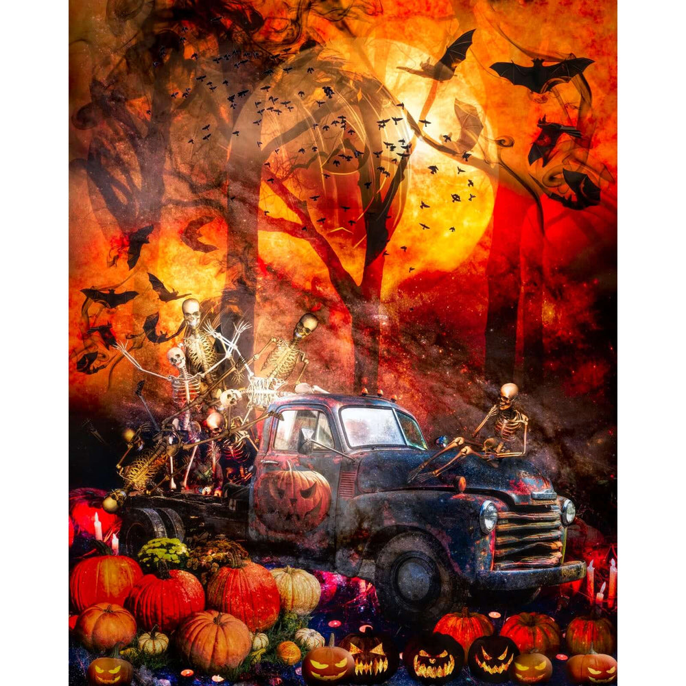 Happy Halloween Halloween Moon Panel - Digital Print