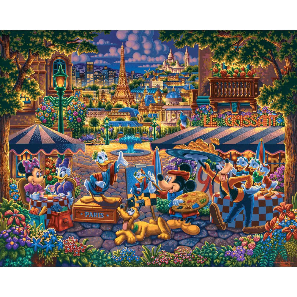 Disney Magic Mickey & Friends Painting in Paris Panel - Digital Print