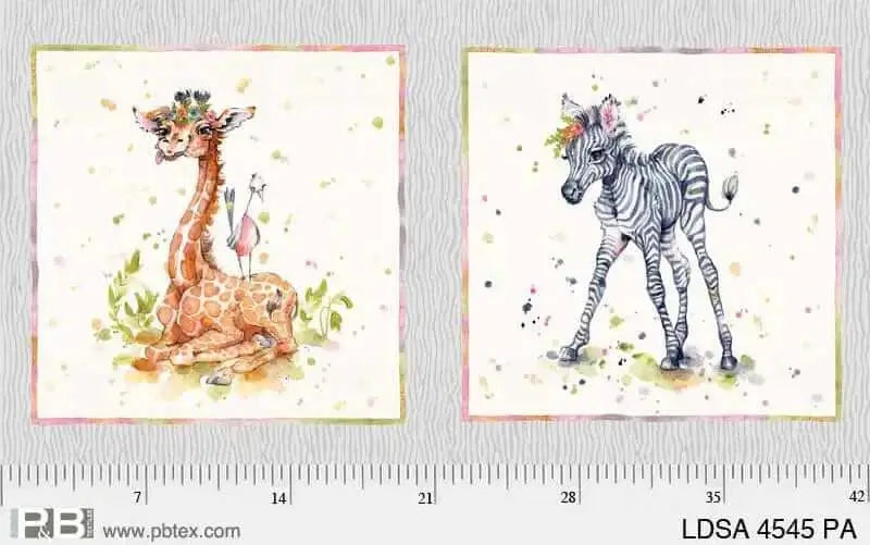 Little Darling Safari Animals 4545 Panel Quilt Cotton