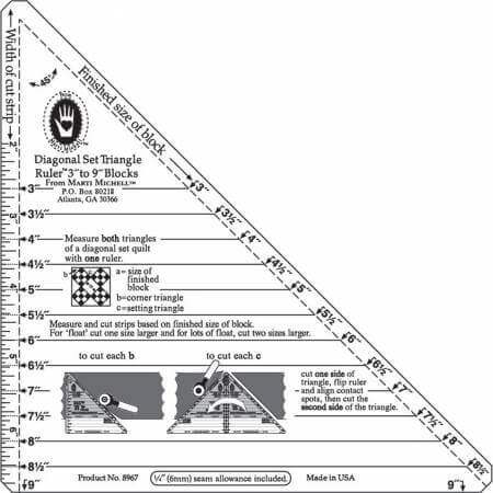 Diagonal Set Triangle Ruler 3in to 9in
