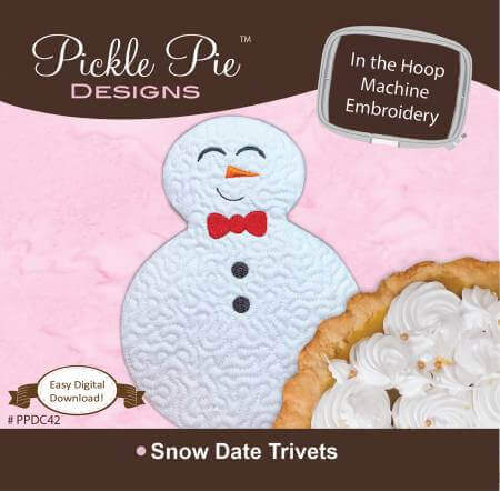 Snow Date Trivets Machine Embroidery Design