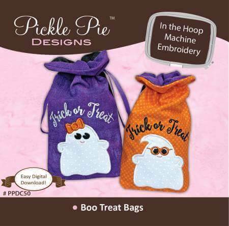 Boo Treat Bags In the Hoop Machine Embroidery Design