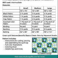 Cutting Edge quilt pattern back of pattern